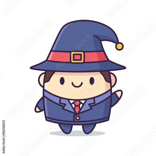 Charming Cartoon Wizard Illustration