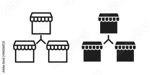 Franchise icons vector glyph flat style. Stroke with editable size icons