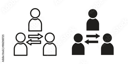 Mediator icons vector glyph flat style. Stroke with editable size icons