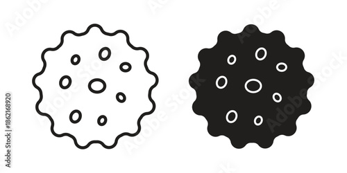 Microorganism icons vector glyph flat style. Stroke with editable size icons