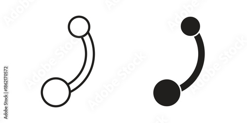 Piercing icons vector glyph flat style. Stroke with editable size icons