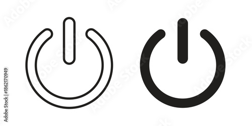 Power icons vector glyph flat style. Stroke with editable size icons