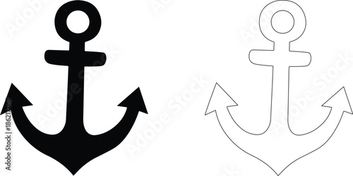Anchor  Sign Icon Vector Illustration
