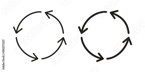 Recycle icons vector glyph flat style. Stroke with editable size icons