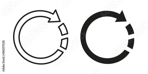 Rotate right icons vector glyph flat style. Stroke with editable size icons