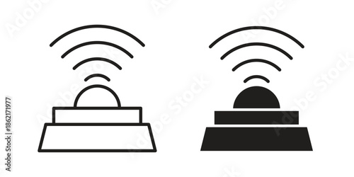 Sensor icons vector glyph flat style. Stroke with editable size icons