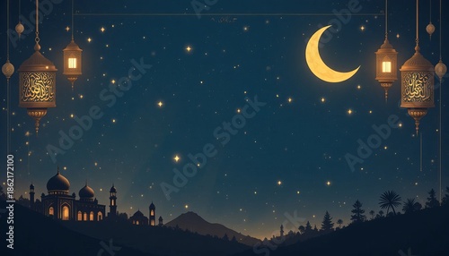 Ramadan Kareem style editable template background minimalist and islamic style eid mubarak iftar party