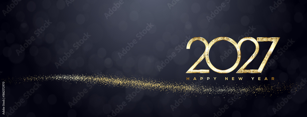 Fototapeta premium 2027 Happy New Year Greeting Card