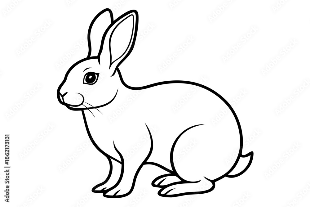 Fototapeta premium rabbit outline art, rabbit line art symbol 