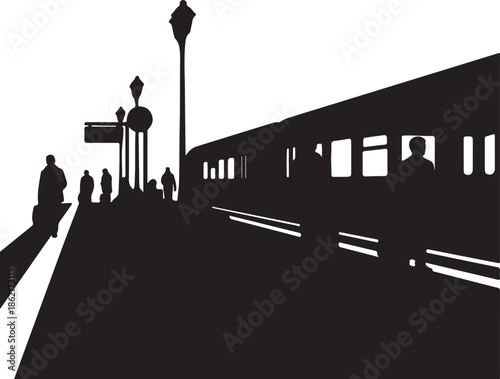 people waiting on train platform