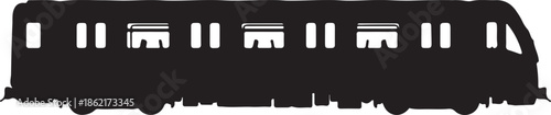 Silhouette of train carriage