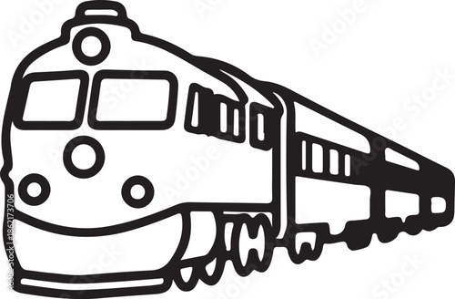 Train locomotive engine illustration
