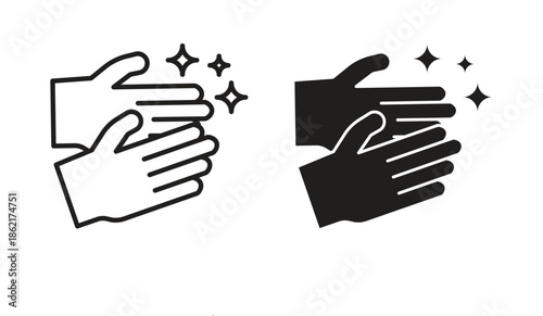 Wash your hands icons vector glyph flat style. Stroke with editable size icons