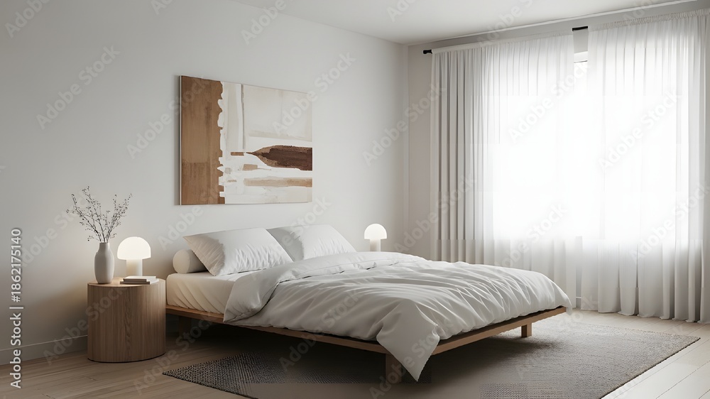 Fototapeta premium Minimalist bedroom