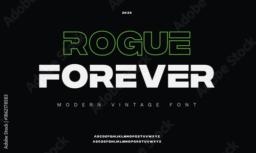 Forever abstract sport modern minimal logo alphabet fonts