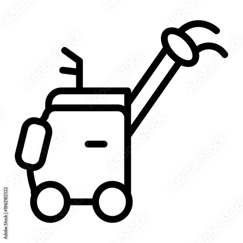 Golf Caddy Vector Line Icon Design