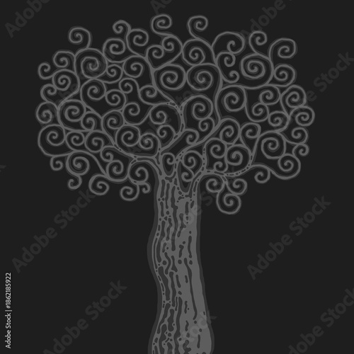 Stylised tree illustration; floral icon