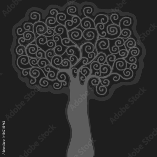 Stylised tree illustration; floral icon