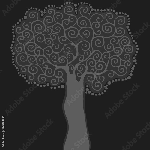 Stylised tree illustration; floral icon