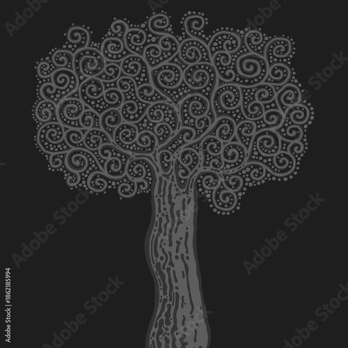 Stylised tree illustration; floral icon
