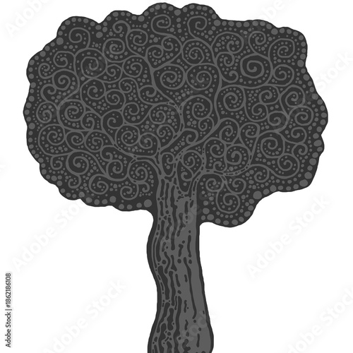 Stylised tree illustration; floral icon