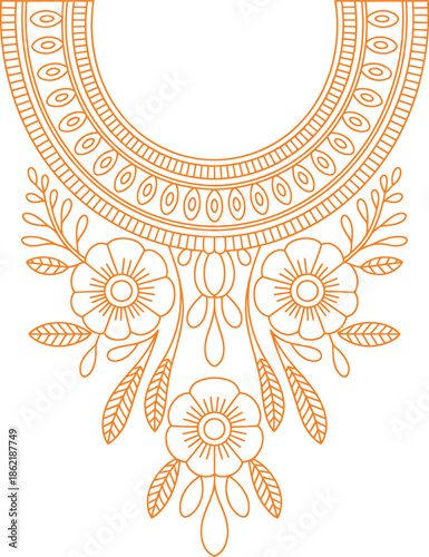 Intricate floral necklace design