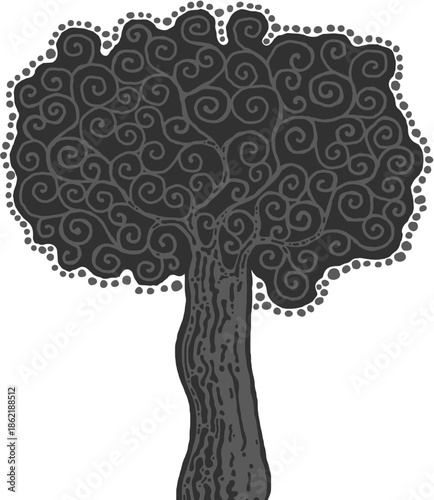 Stylised tree illustration; floral icon