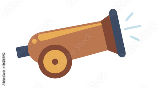 Traditional cannon icon used to announce Iftar, Ramadan heritage symbol.