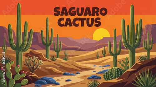 towering saguaro cactus stands tall in the Sonoran Desert, symbolizing resilience, arid ecosystems, and the iconic desert scenery of the southwestern United States