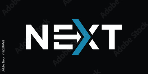word mark text next logo design, typography text next graphic vector template