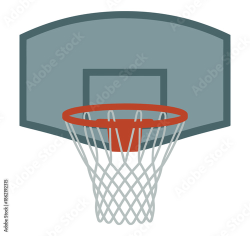 Basketball hoop structure shows a clean net and backboard ready for.