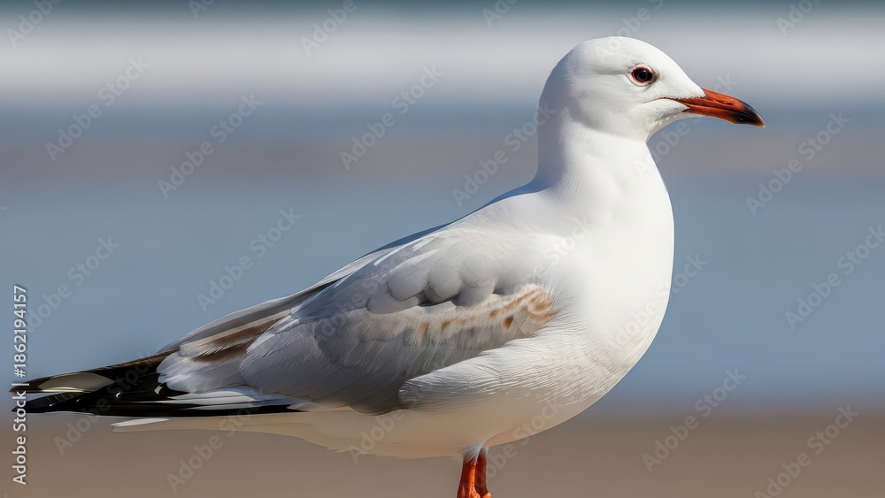 Obraz premium Seagull standing on beach