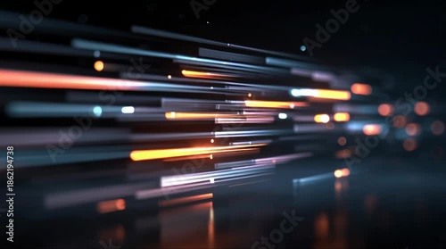 A video showcasing vibrant light trails moving quickly at night