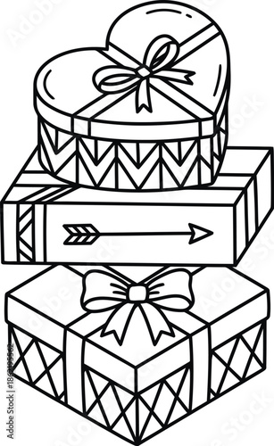 Gift box isometric vector illustration for Valentine's Day