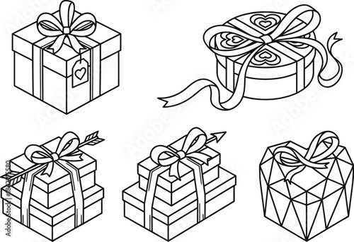 Gift box isometric vector illustration for Valentine's Day
