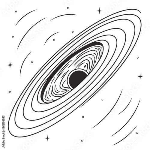 Black hole absorption field in spiral geometry galaxy