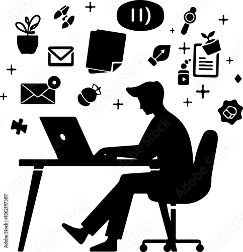 business man working on laptop