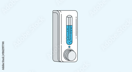 Icon of a modern wall mounted soap or hand sanitizer dispenser for public restrooms, offices, and healthcare facilities.