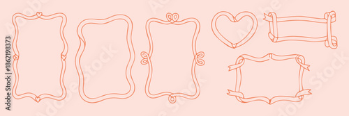 frame vector set of six ornamental borders for stationery and print