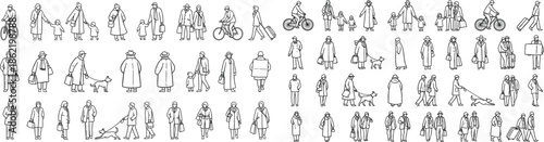 A blurry black and white image of a dense crowd of people