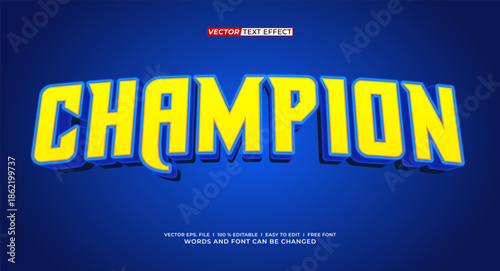 Champion 3D Editable Text Effect
