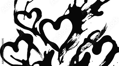 Heart Shapes Liquid Abstract Background Vector Design