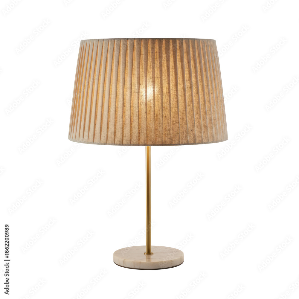 Fototapeta premium Ribbed Linen Drum Shade, isolated on a transparent background