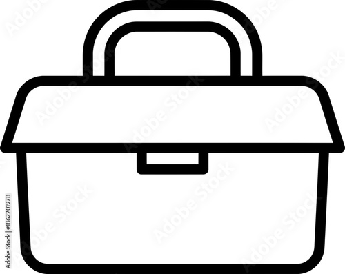 Tool box outline icon for construction, repair, craft, home improvement. Flat vector icon can be used for web, app, ui, logo elements