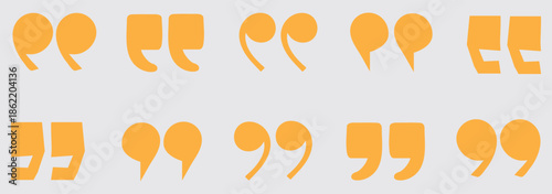 Quote mark flat vector icon set. quote mark collection. black quotes icon set. Speech mark. inverted commas symbol. vector illustration