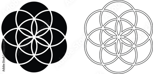 Flower of Life Design Vector Illustration