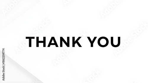 A simple thank you note on a white background