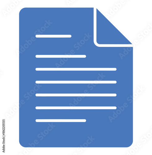 Blue document icon displays lines of text suitable for contracts.