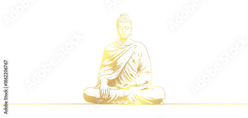 Golden Buddha of illustration vector