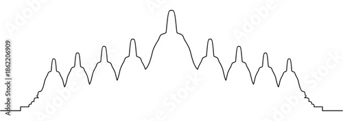 illustration vector of temples with line art style